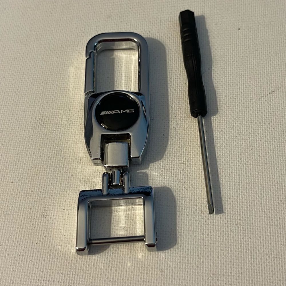 AMG Logo Key Fob Keychain in Metal NWT